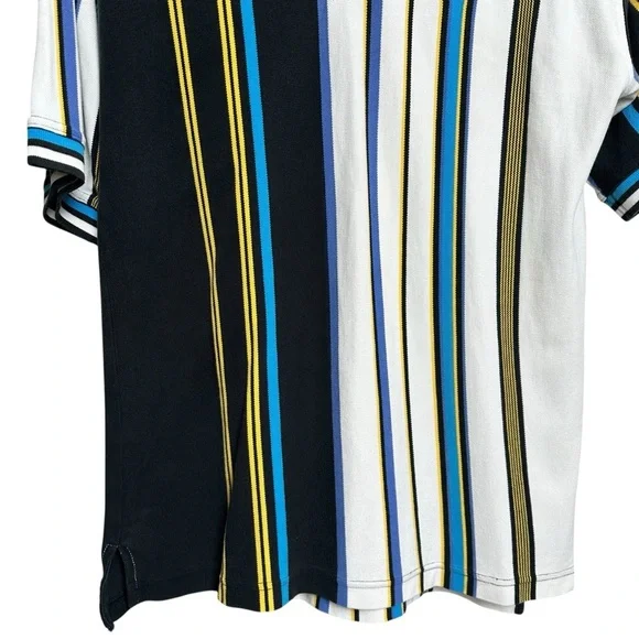 Vintage Siegfried Men's Large Striped Polo Shirt Tall Fit 90s Baggy Oversized - Picture 10 of 12